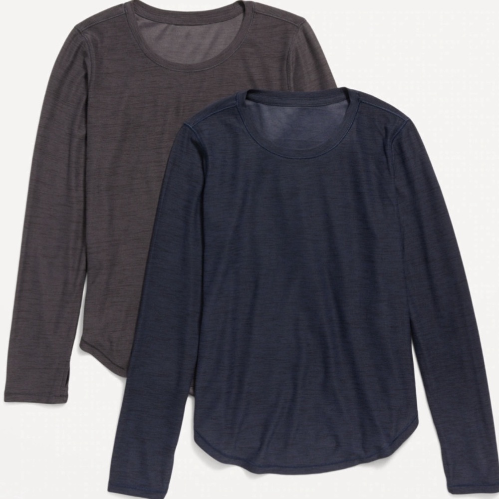 2 Pack Old Navy Breathe ON Long-Sleeve Tulip Hem Top Girls Size L​​​​ (1…